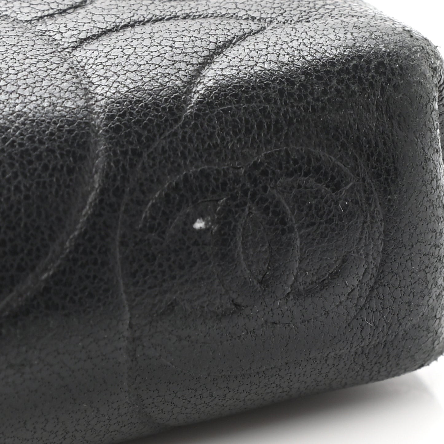 Lambskin Camellia Embossed Key Holder Case Black