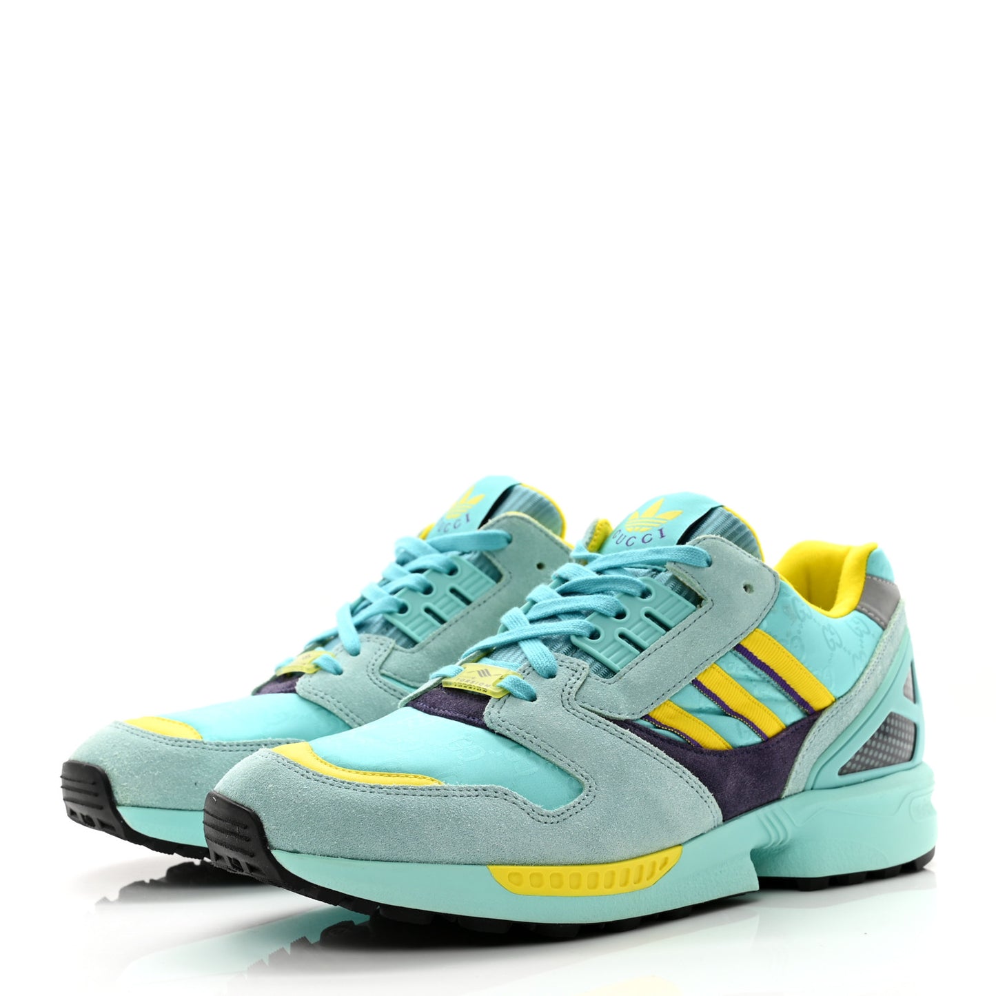 X ADIDAS Suede Madeira Nylon Jacquard GG Monogram Womens ZX8000 Sneakers 10.5 Aqua