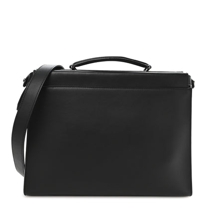 Fendi Vitello Grace FF 1974 Embossed Large Peekaboo Iconic Fit Satchel Black 1 of 9