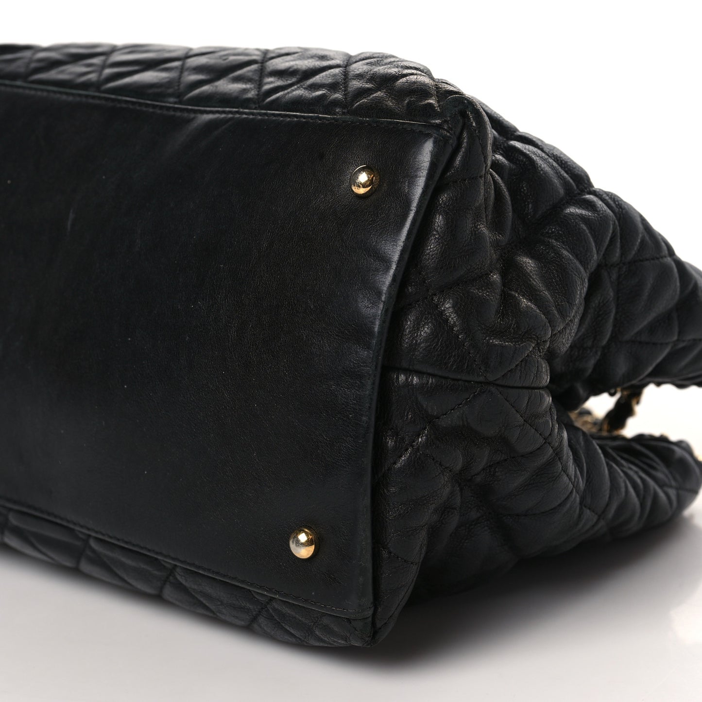 Calfskin Quilted Small Chain Me Tote Black