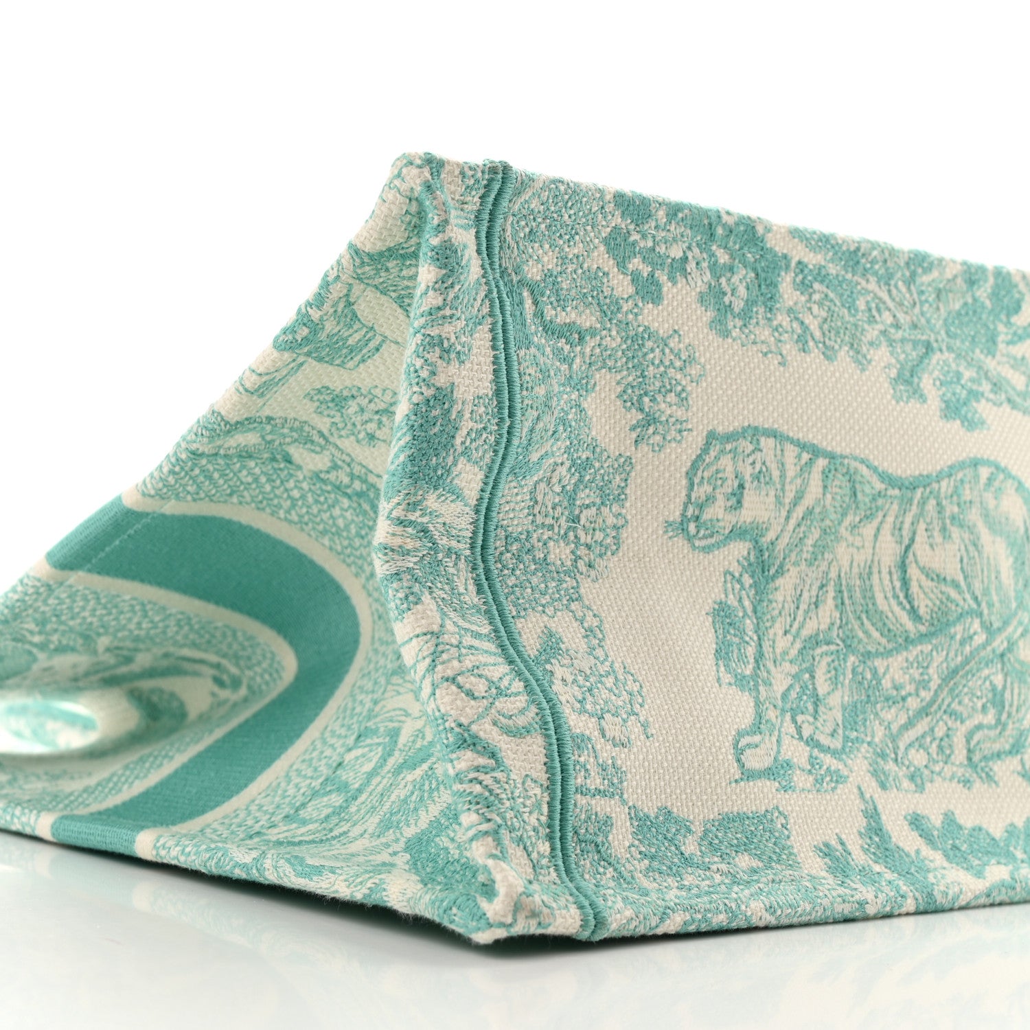 Christian Dior Canvas Embroidered Medium Dioriviera Toile De Jouy Book Tote Aquamarina 9 of 13