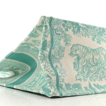 Christian Dior Canvas Embroidered Medium Dioriviera Toile De Jouy Book Tote Aquamarina 9 of 13