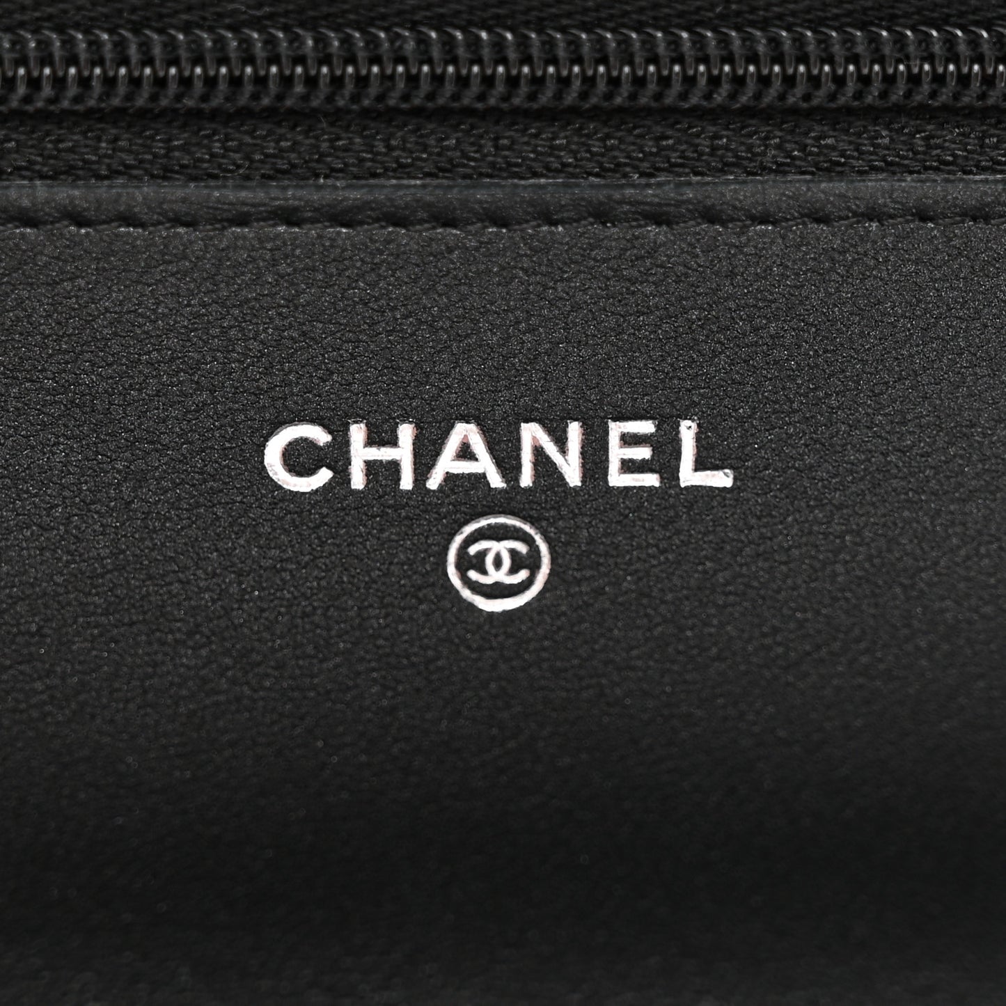 Pearly Lambskin Quilted Wallet On Chain WOC So Black