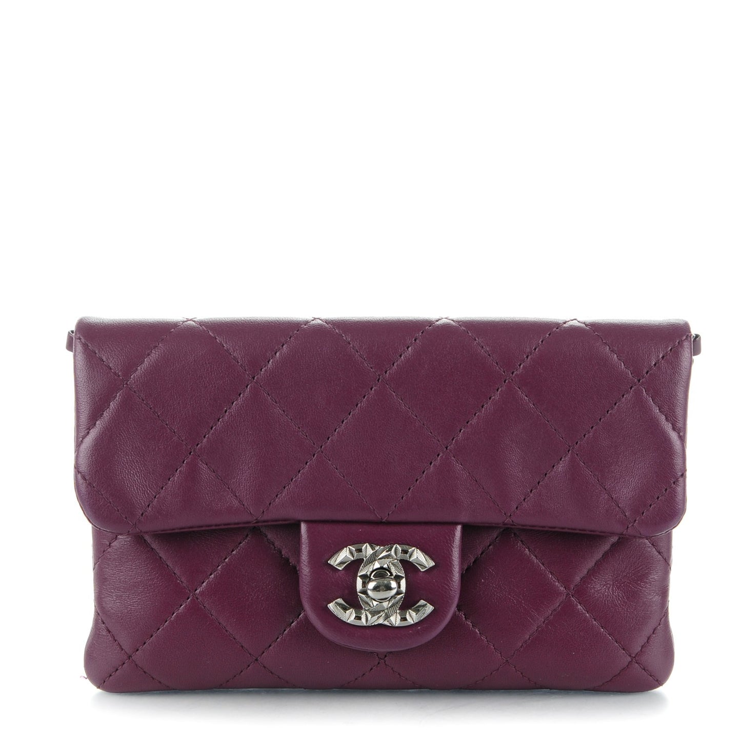 Lambskin Quilted Mini Mineral Nights Flap Crossbody Bag Purple