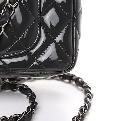 Chanel Patent Calfskin Quilted Mini Rectangular Flap Dark Grey 11 of 12