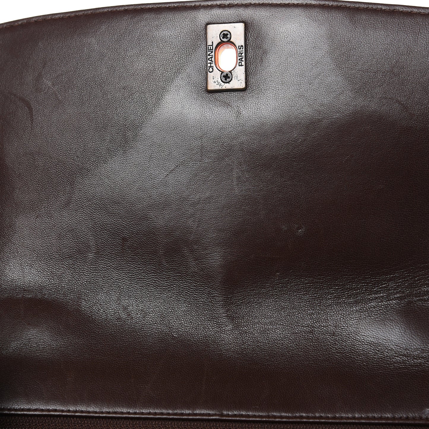 Lambskin Tortoise Square Chain Flap Brown