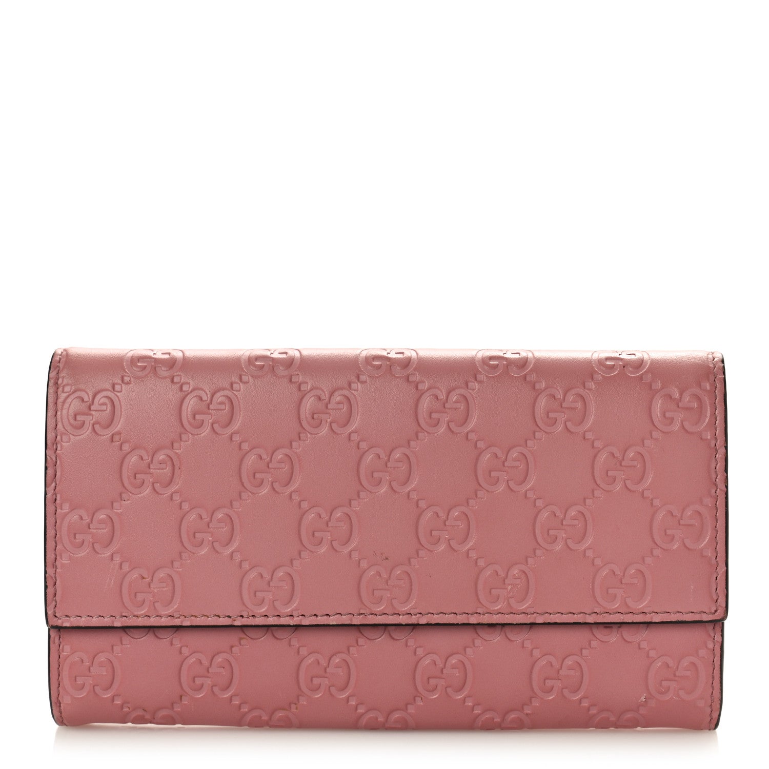 Gucci Guccissima Continental Flap Wallet Pink 1 of 10