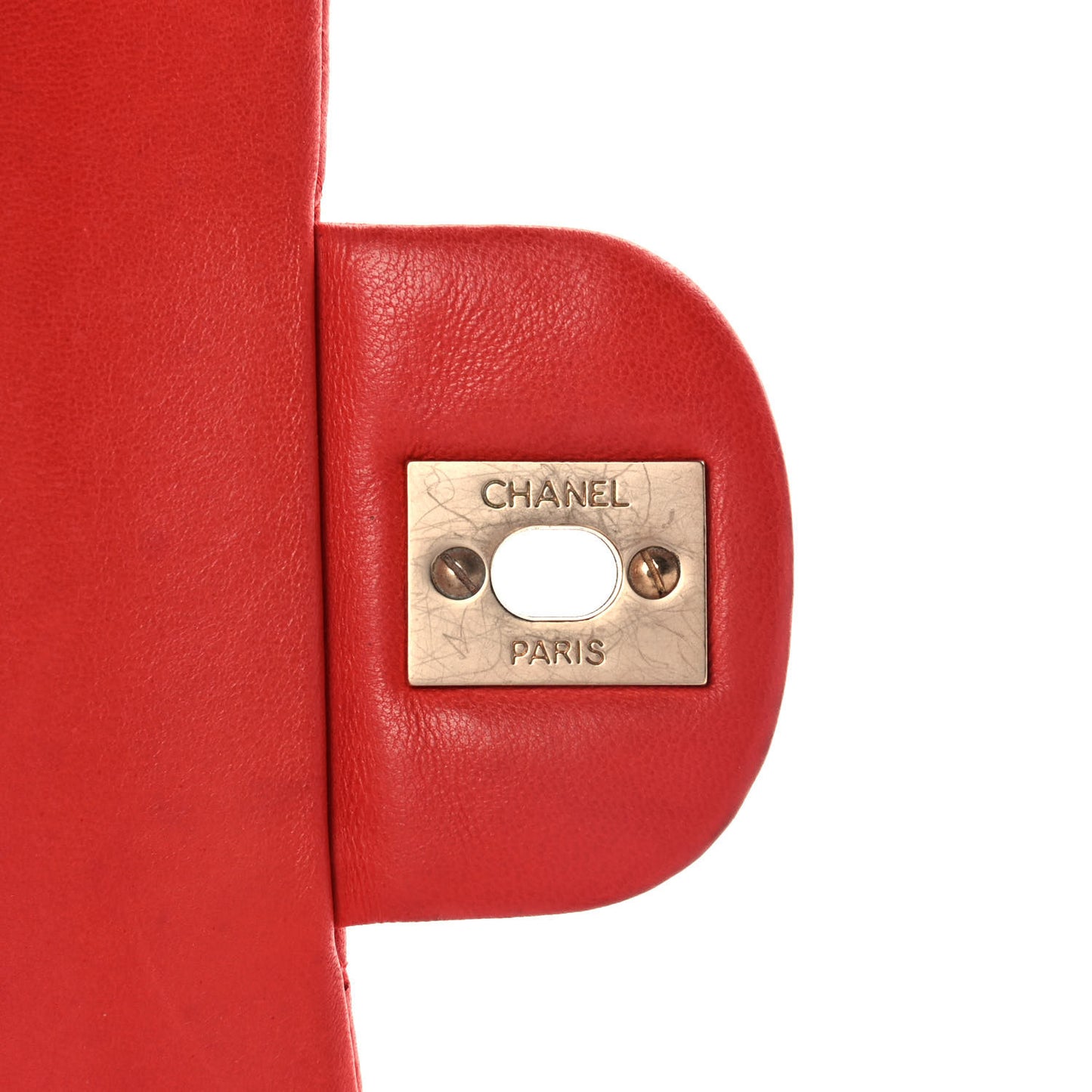 Lambskin Quilted Medium Double Flap Red