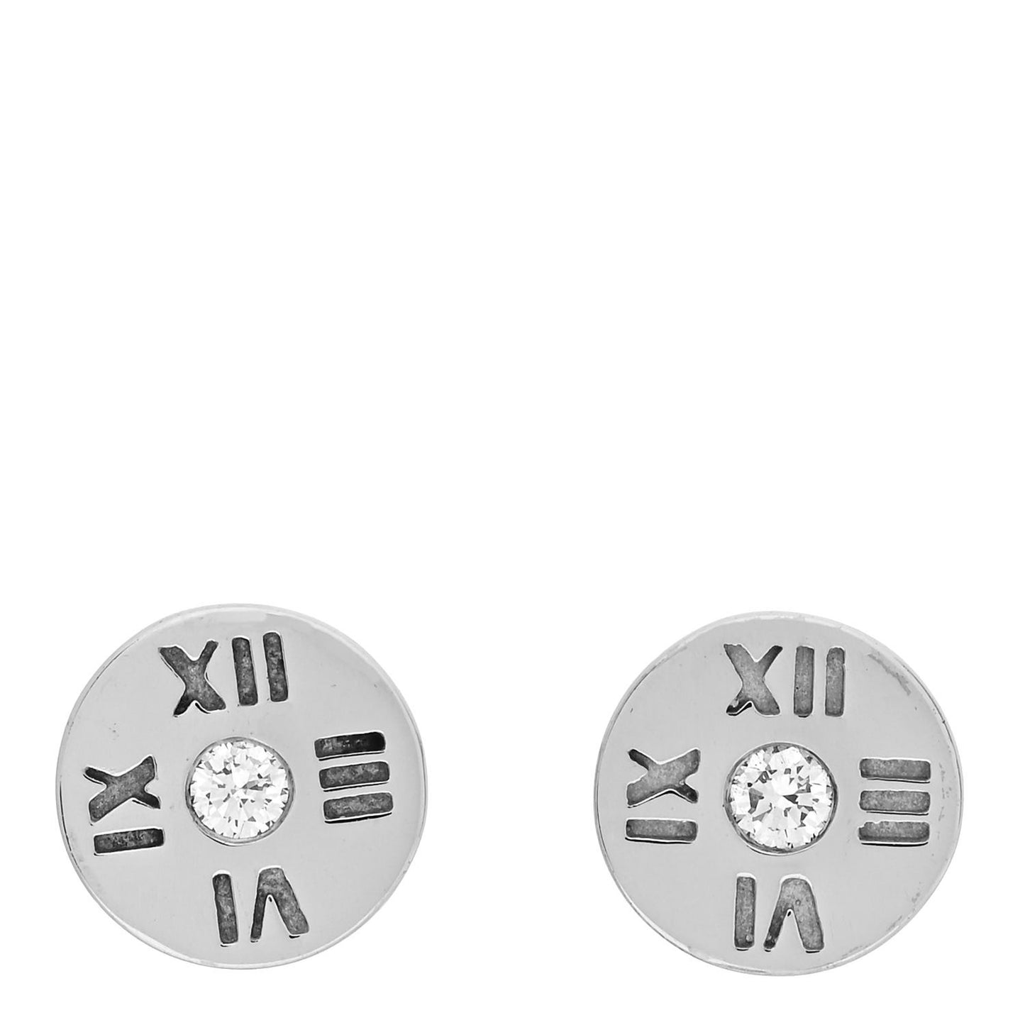 18K White Gold Diamond Atlas Stud Earrings
