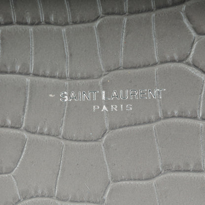 Saint Laurent Calfskin Crocodile Embossed Baby Sac De Jour Fog 6 of 8