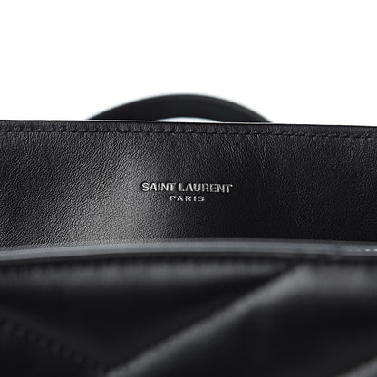 Saint Laurent Calfskin Y Quilted Monogram Large Loulou Shopper Black 6 of 11