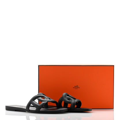 Hermes Rubber Aloha Sandals 38 Black 9 of 9