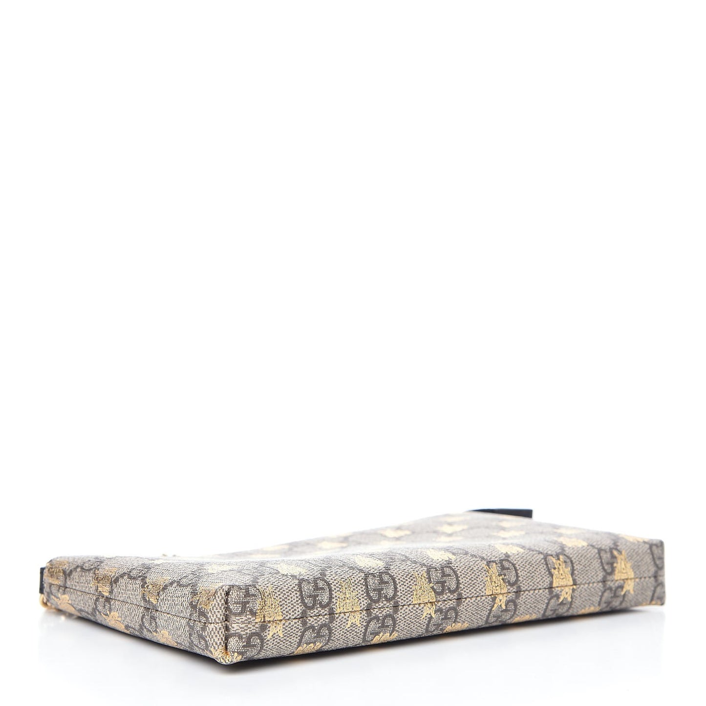GG Supreme Monogram Bees Wrist Wallet Beige Black