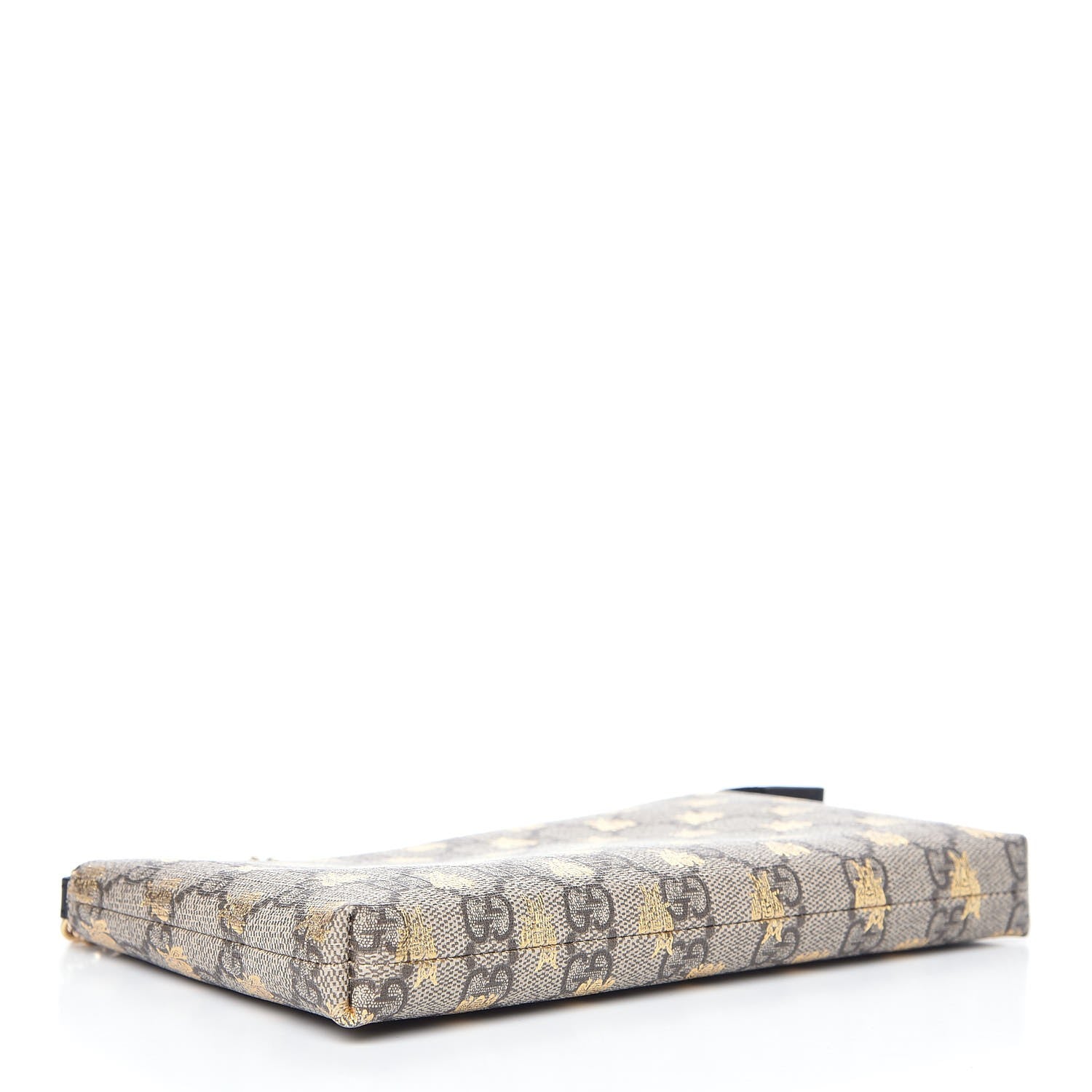 Gucci GG Supreme Monogram Bees Wrist Wallet Beige Black 4 of 8