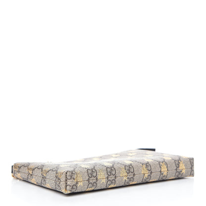 Gucci GG Supreme Monogram Bees Wrist Wallet Beige Black 4 of 8
