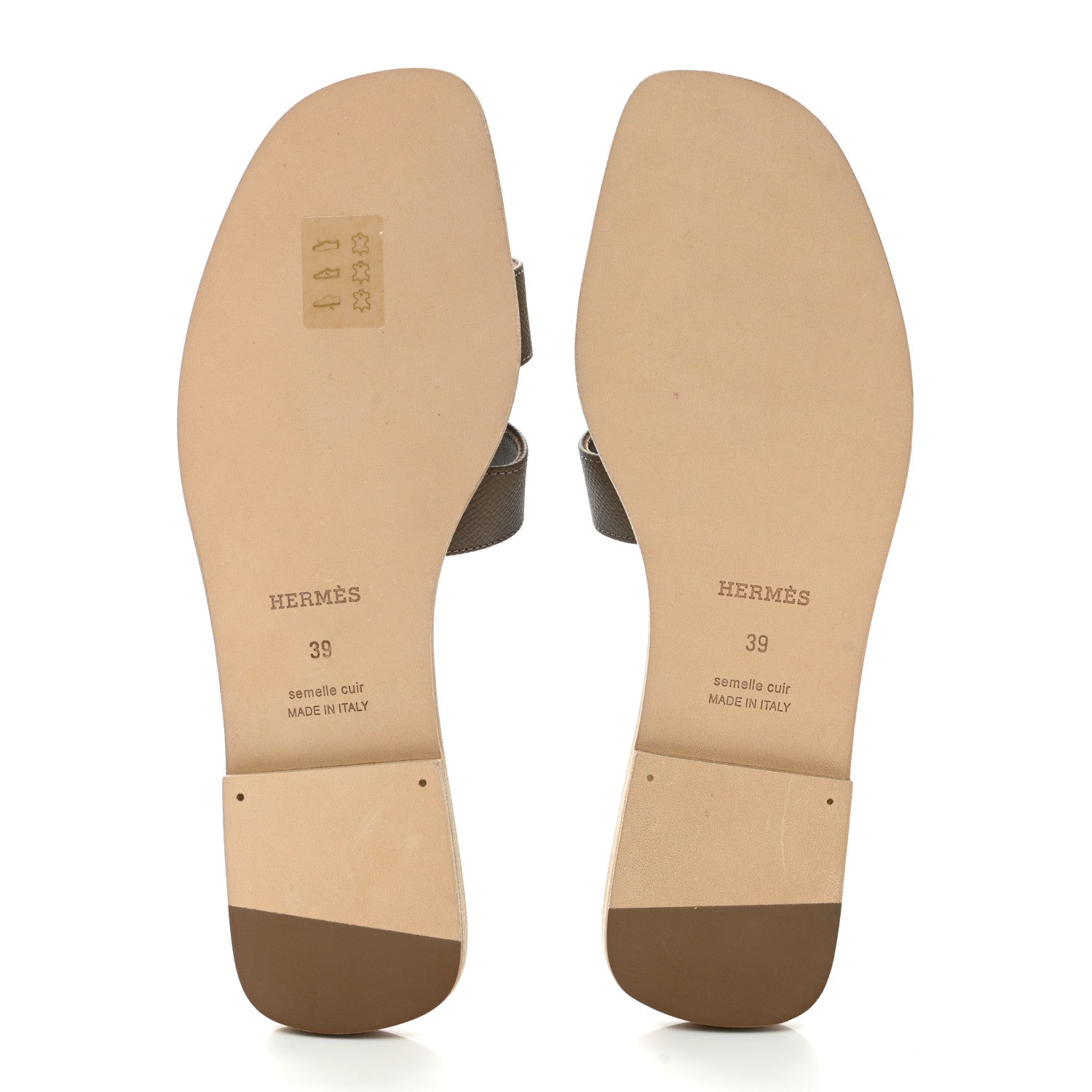 Hermes Epsom Oran Sandals 39 Etoupe 5 of 8