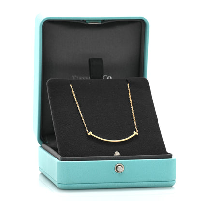 Tiffany 18K Yellow Gold Small T Smile Pendant Necklace 5 of 5