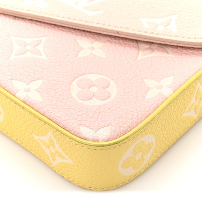 Louis Vuitton Empreinte Spring in the City Felicie Pochette Chain Wallet Pink Beige Yellow 14 of 15