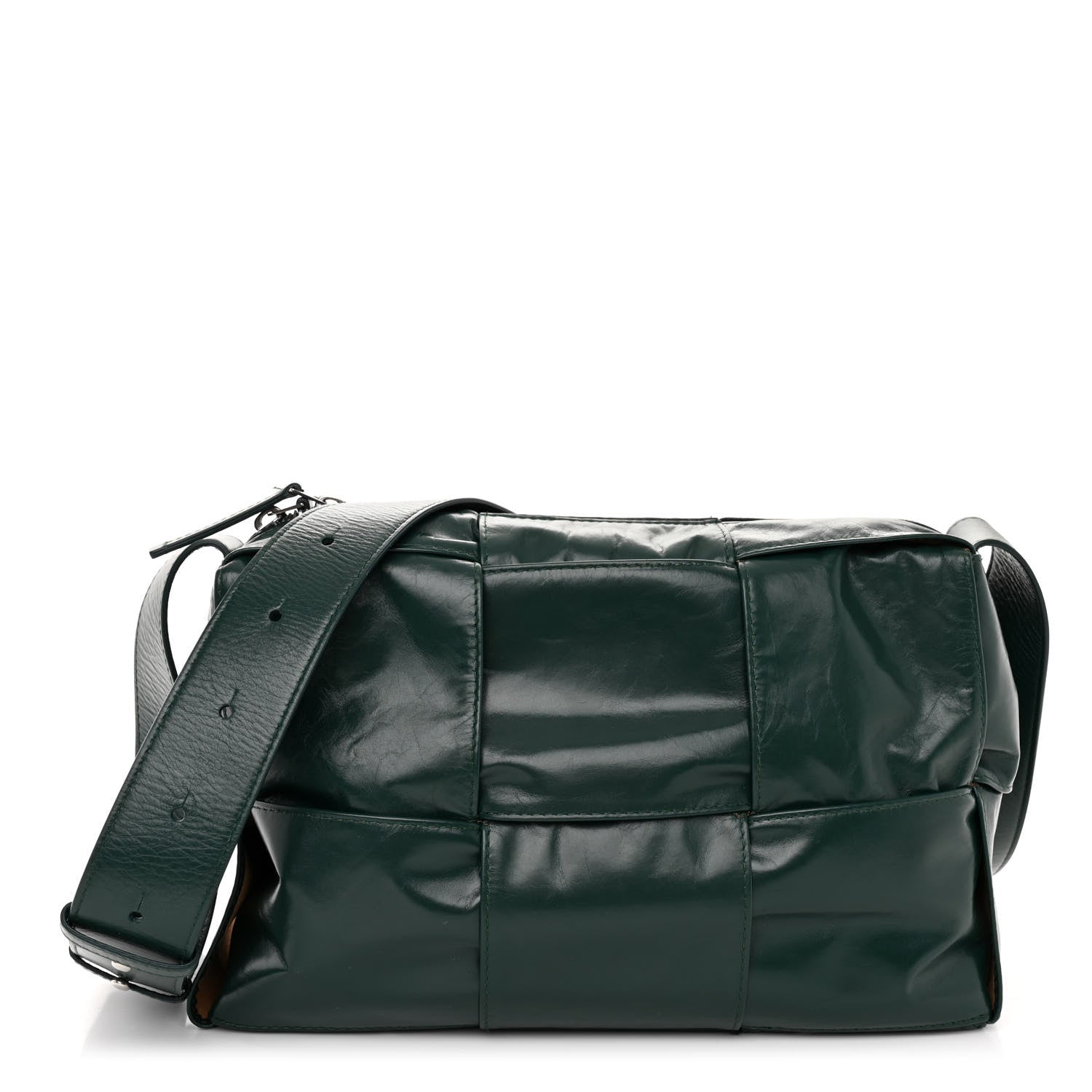 Bottega Veneta Paper Calfskin Maxi Intreccio Medium Arco Camera Bag Emerald Green 1 of 9