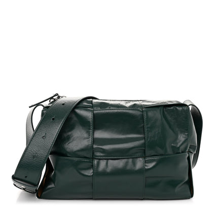 Bottega Veneta Paper Calfskin Maxi Intreccio Medium Arco Camera Bag Emerald Green 1 of 9
