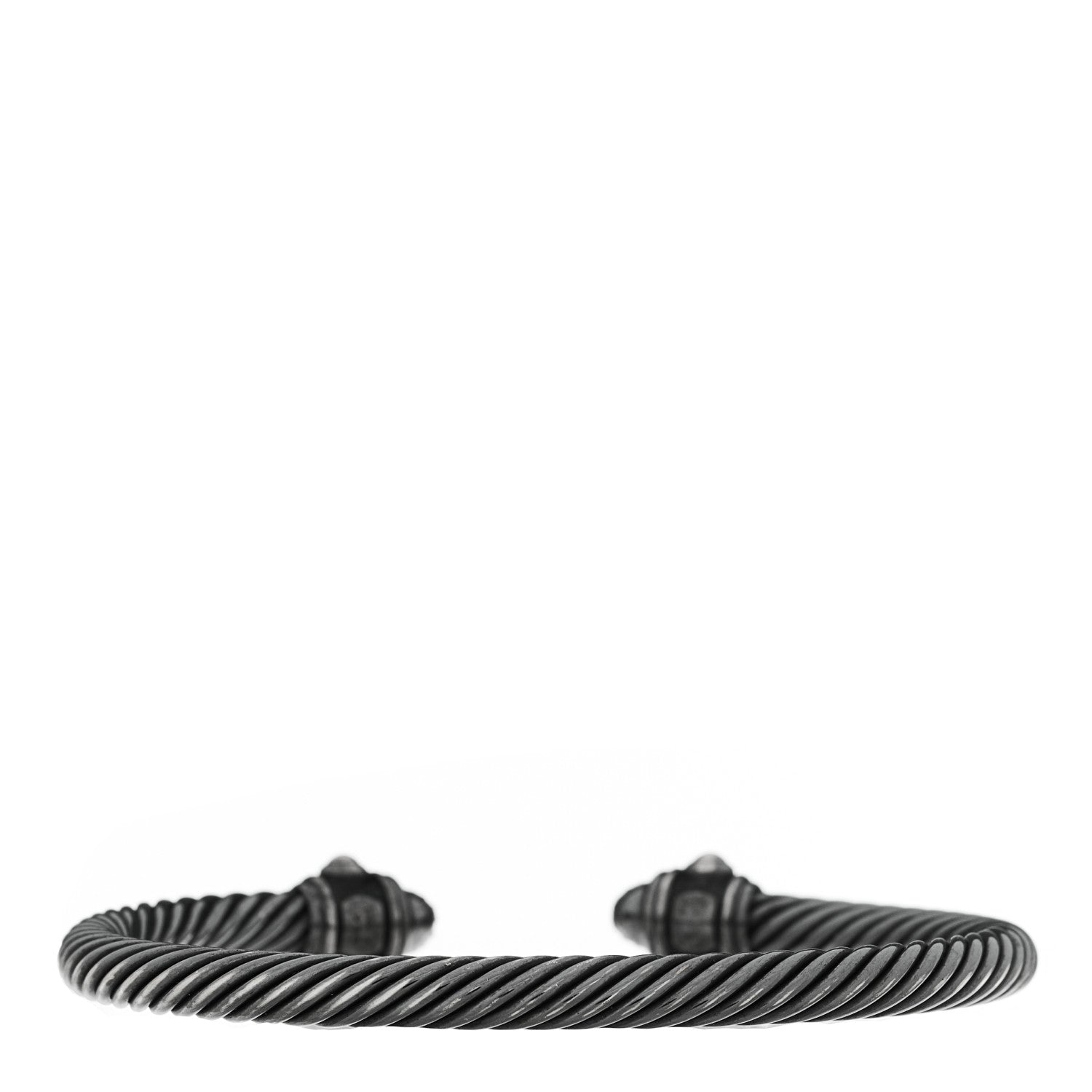 David Yurman Darkened Sterling Silver Black Diamond 5mm Renaissance Bracelet 2 of 3