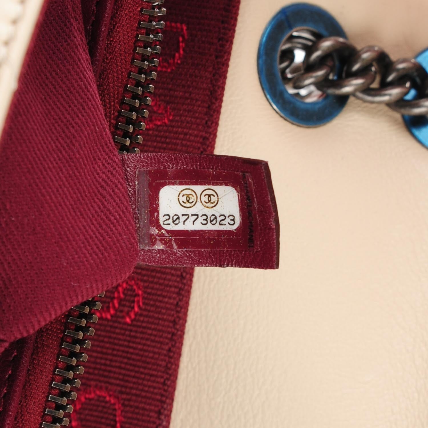 Chanel Shiny Lambskin Quilted Medium Burgundy Rocks Flap Light Beige 8 of 9