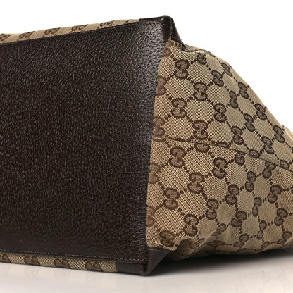 Gucci GG Monogram Medium Web Handle Bucket Tote Dark Brown 9 of 12