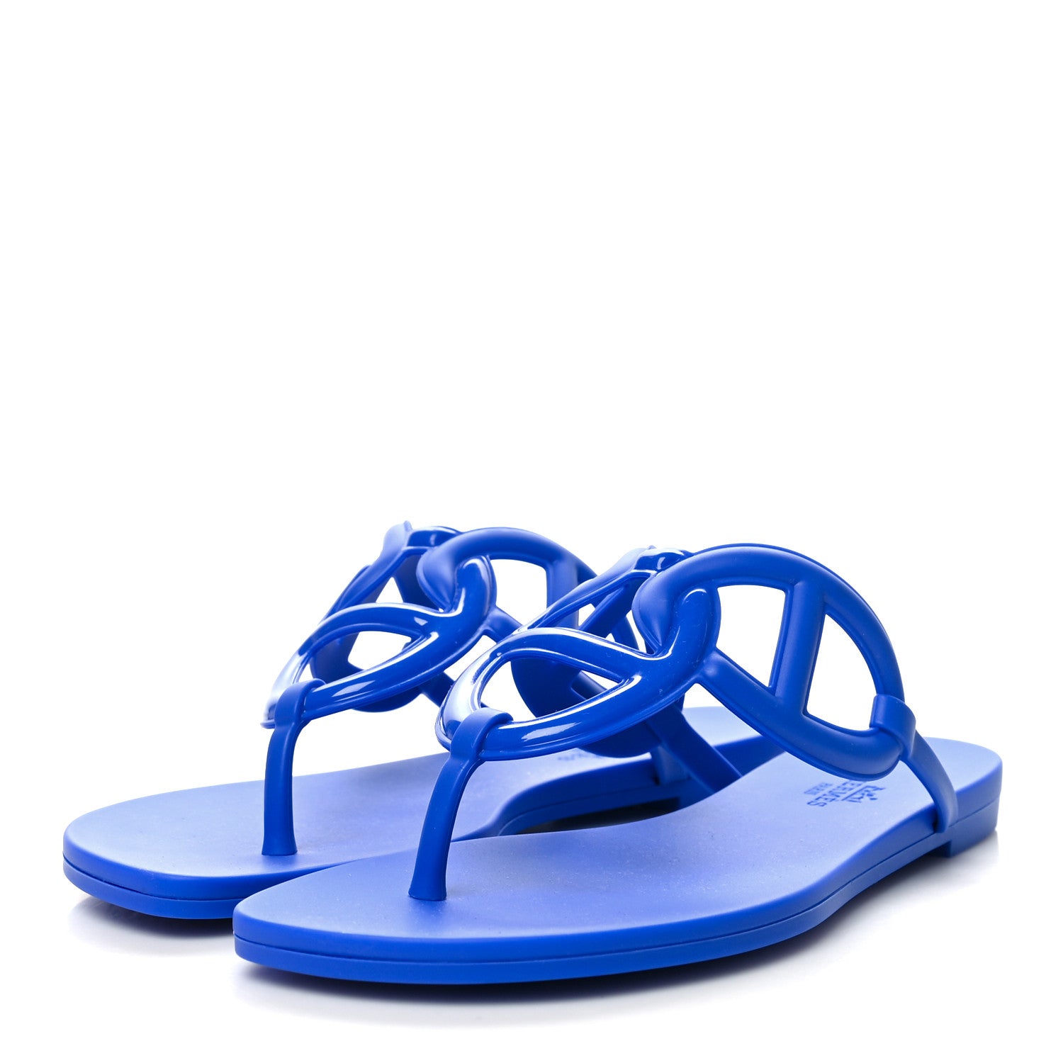 Hermes Rubber Womens Egerie Sandals 36 Bleu Outremer 3 of 8