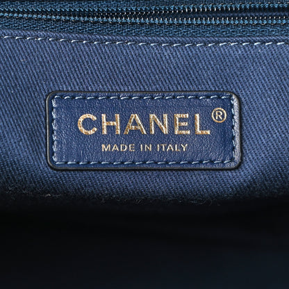 Chanel Mixed Fibers Mini Deauville Tote Navy Blue 5 of 10