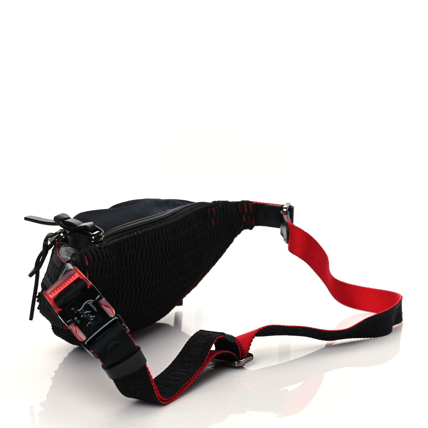 Christian Louboutin Calfskin Spiked Paris NYC Belt Bag Black 3 of 9