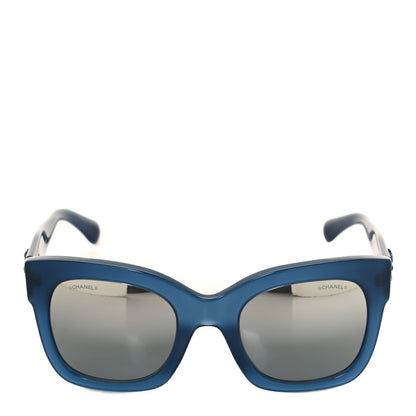 Chanel Acetate Mirror CC Square Fall Sunglasses 5357 Blue 2 of 7