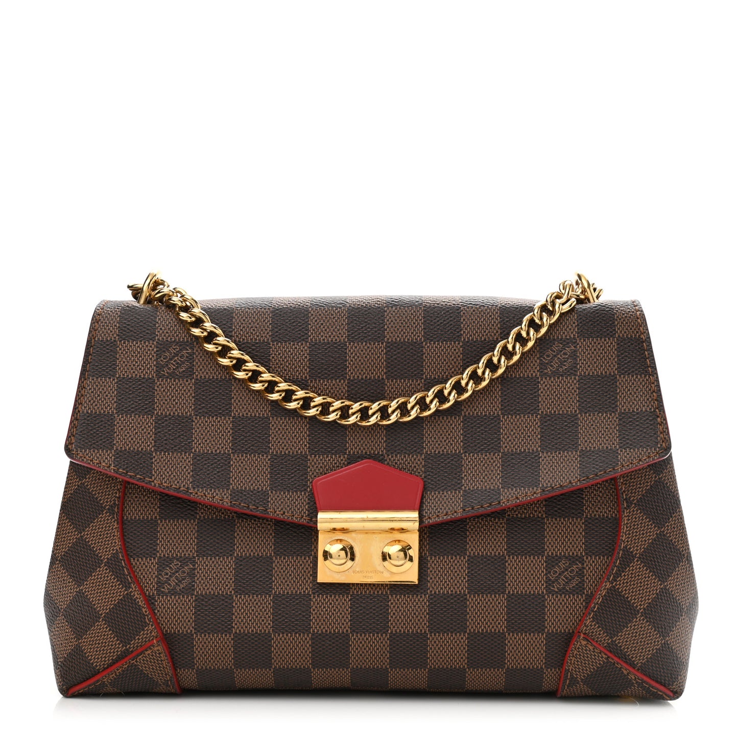 Damier Ebene Caissa Clutch Cherry