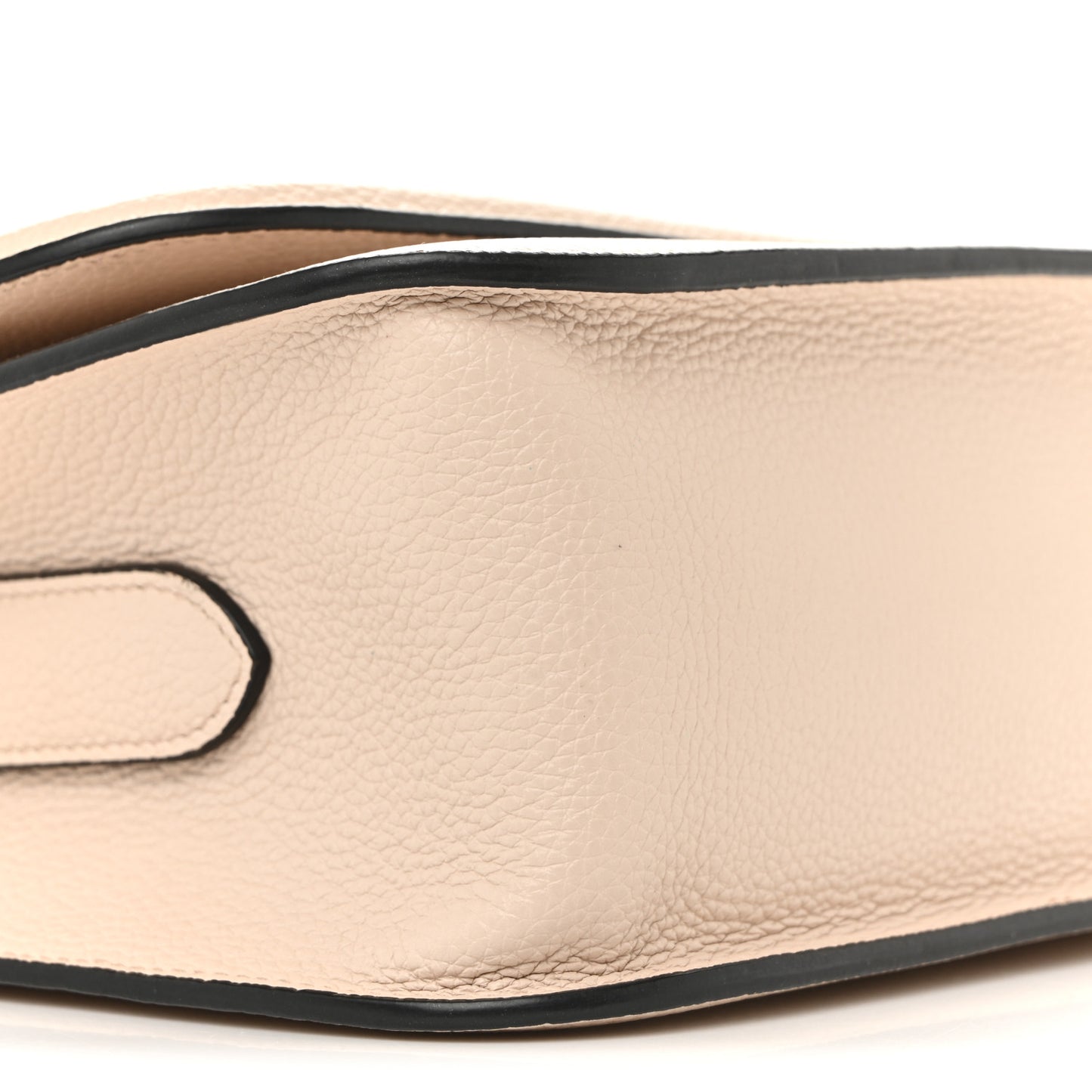Grained Calfskin Padlock Crossbody Bag Nude