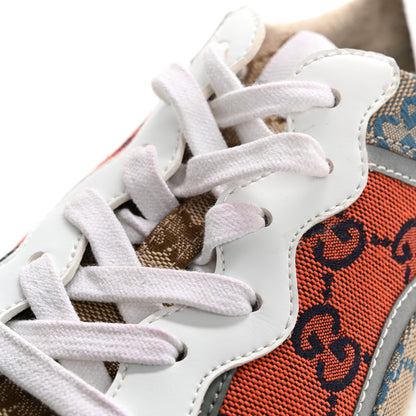 Gucci Monogram Multicolor Demetra Womens Rhyton Sneakers 39.5 Yellow Blue Great White Tabasco 12 of 16
