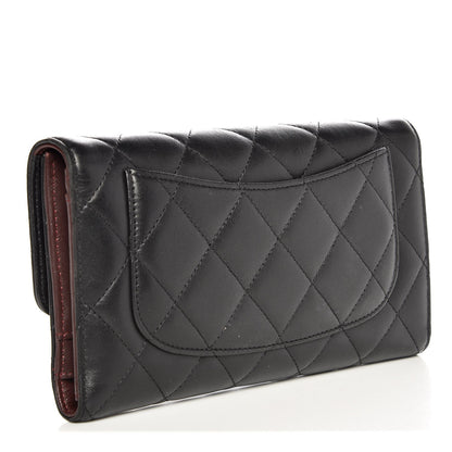 Chanel Lambskin Quilted Large Flap Wallet Black 3 of 8