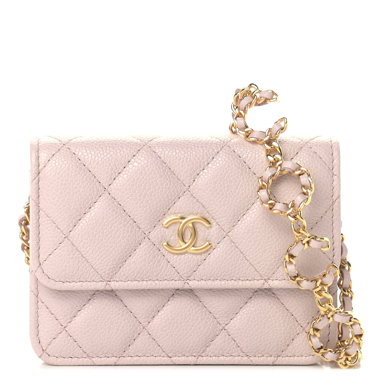 Chanel Caviar Quilted Miss Coco Clutch With Chain Light Purple 1 of 10