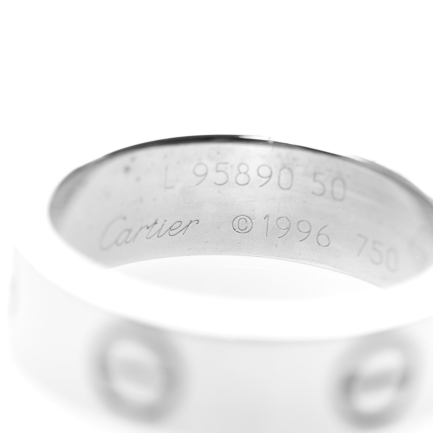 18K White Gold 5.5mm LOVE Ring 50 5.25
