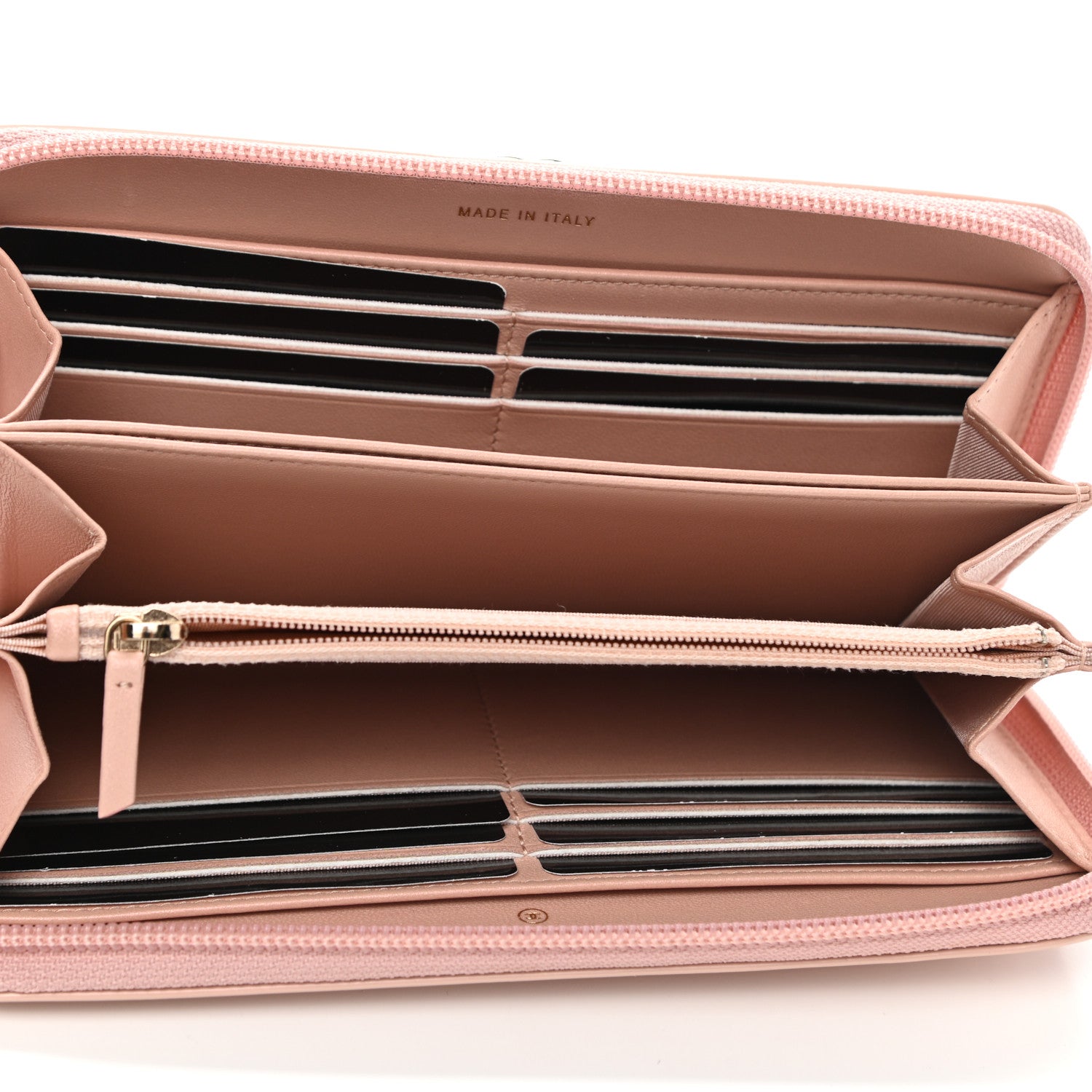 Chanel Iridescent Glazed Calfskin Quilted Boy Zip Around Wallet Light Pink 5 of 10