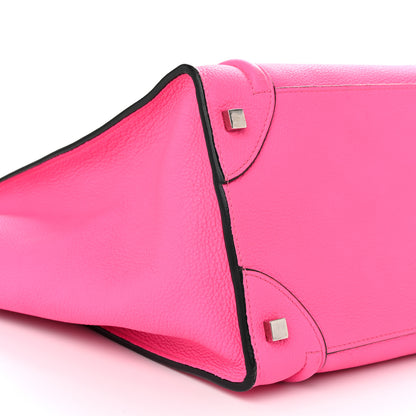 Celine Drummed Calfskin Mini Luggage Fluo Pink 8 of 9