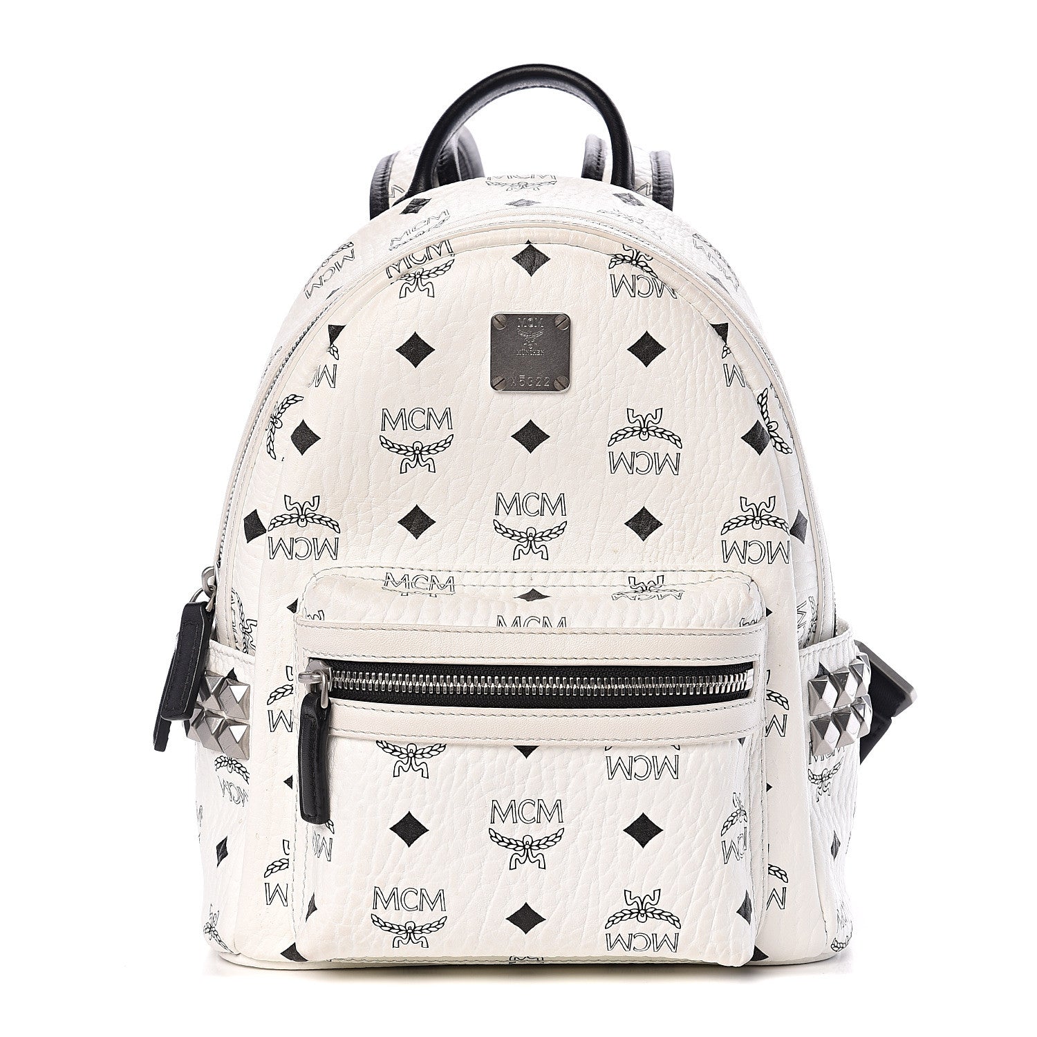 MCM Visetos Side Stud Mini Stark Backpack White 1 of 10