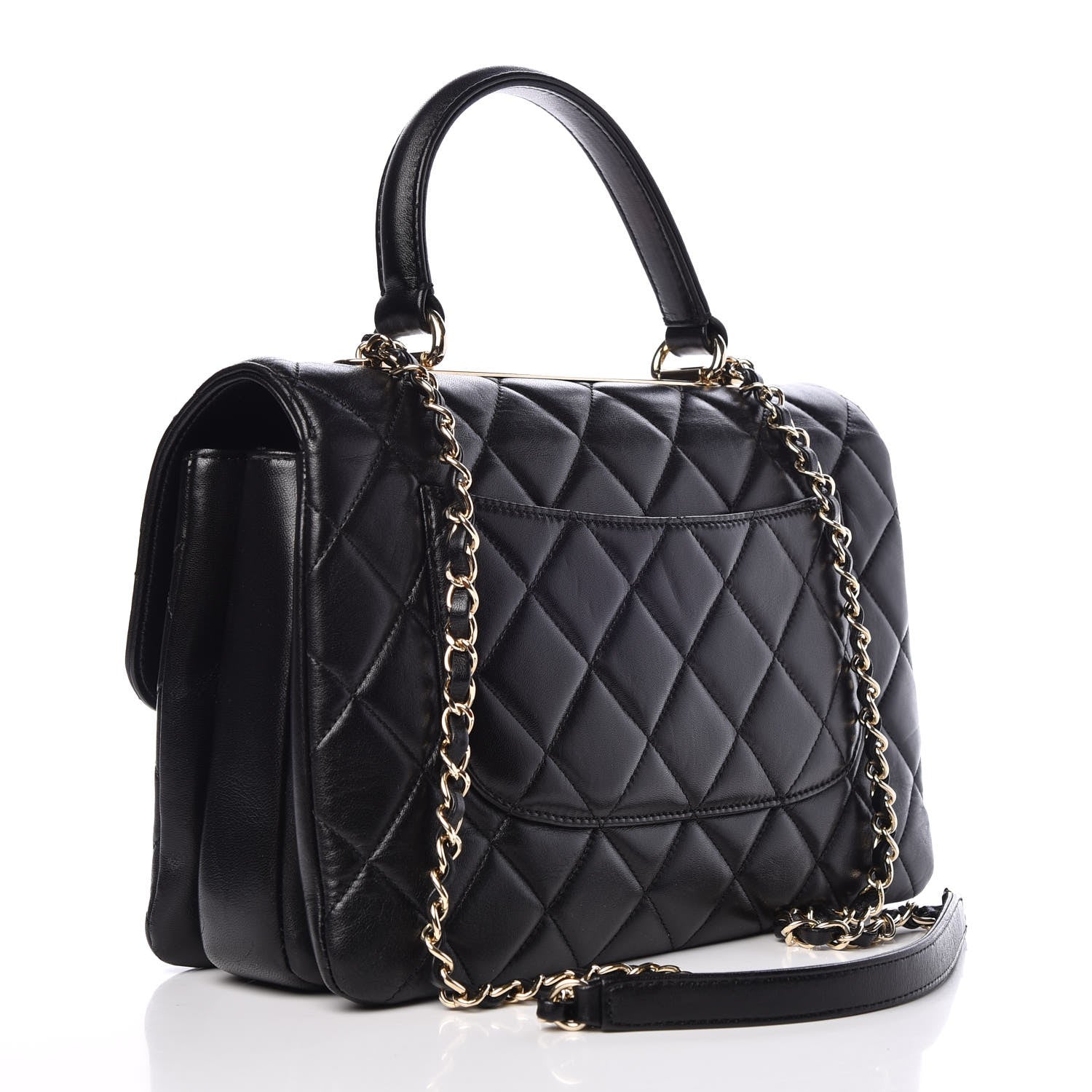 Chanel Lambskin Quilted Medium Trendy CC Flap Dual Handle Bag Black 4 of 9