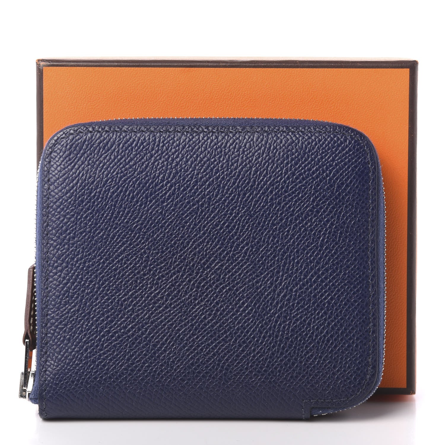 Hermes Epsom Silk'in Compact Wallet Bleu Encre 8 of 8