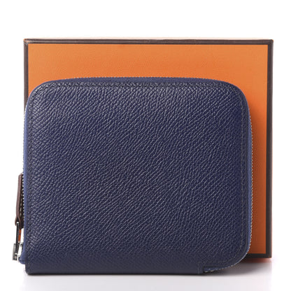Hermes Epsom Silk'in Compact Wallet Bleu Encre 8 of 8
