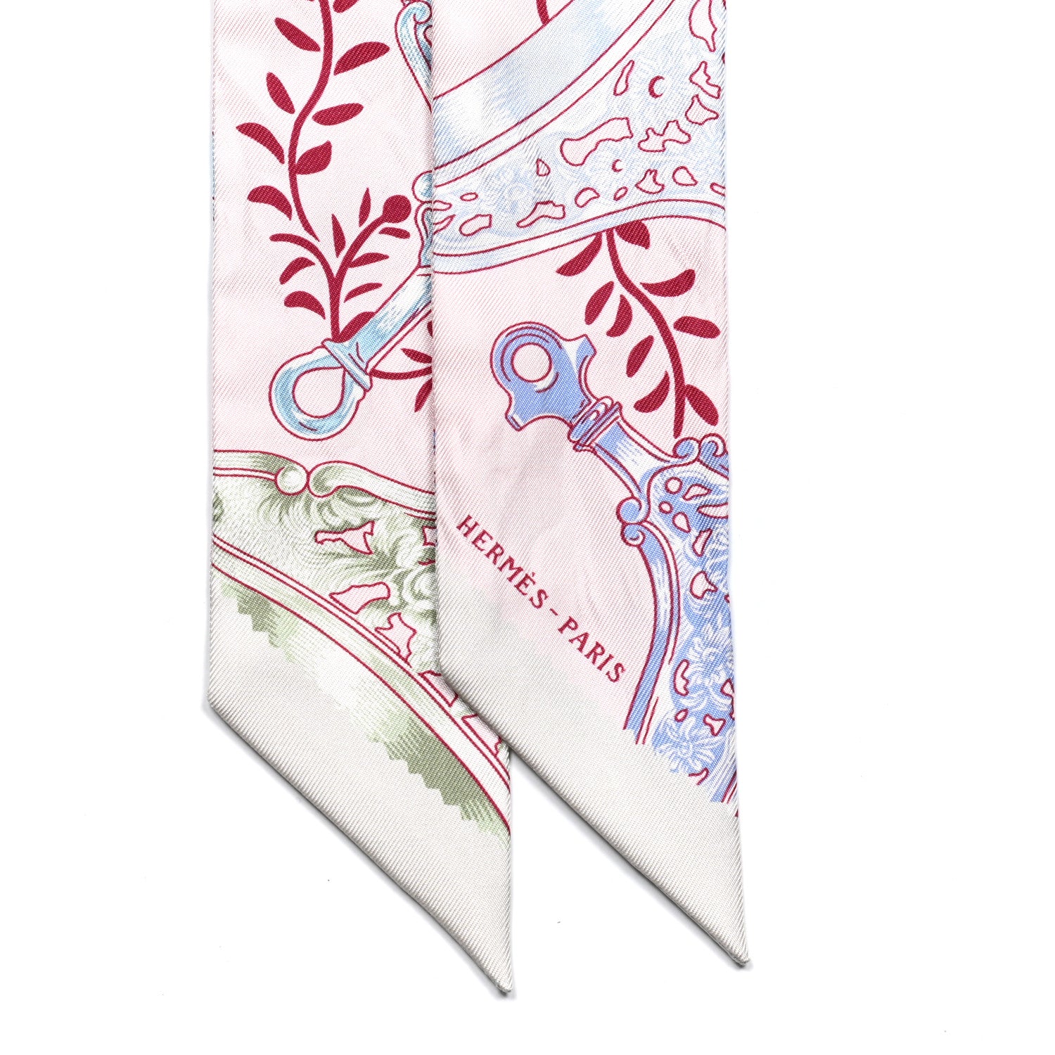 Hermes Silk Etriers Remix Twilly Rose Pale Bordeaux 2 of 4