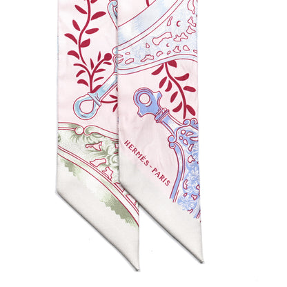 Hermes Silk Etriers Remix Twilly Rose Pale Bordeaux 2 of 4