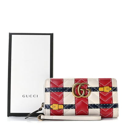 Gucci Calfskin Matelasse Trompe L'Oeil Print GG Marmont Zip Around Wallet 10 of 10