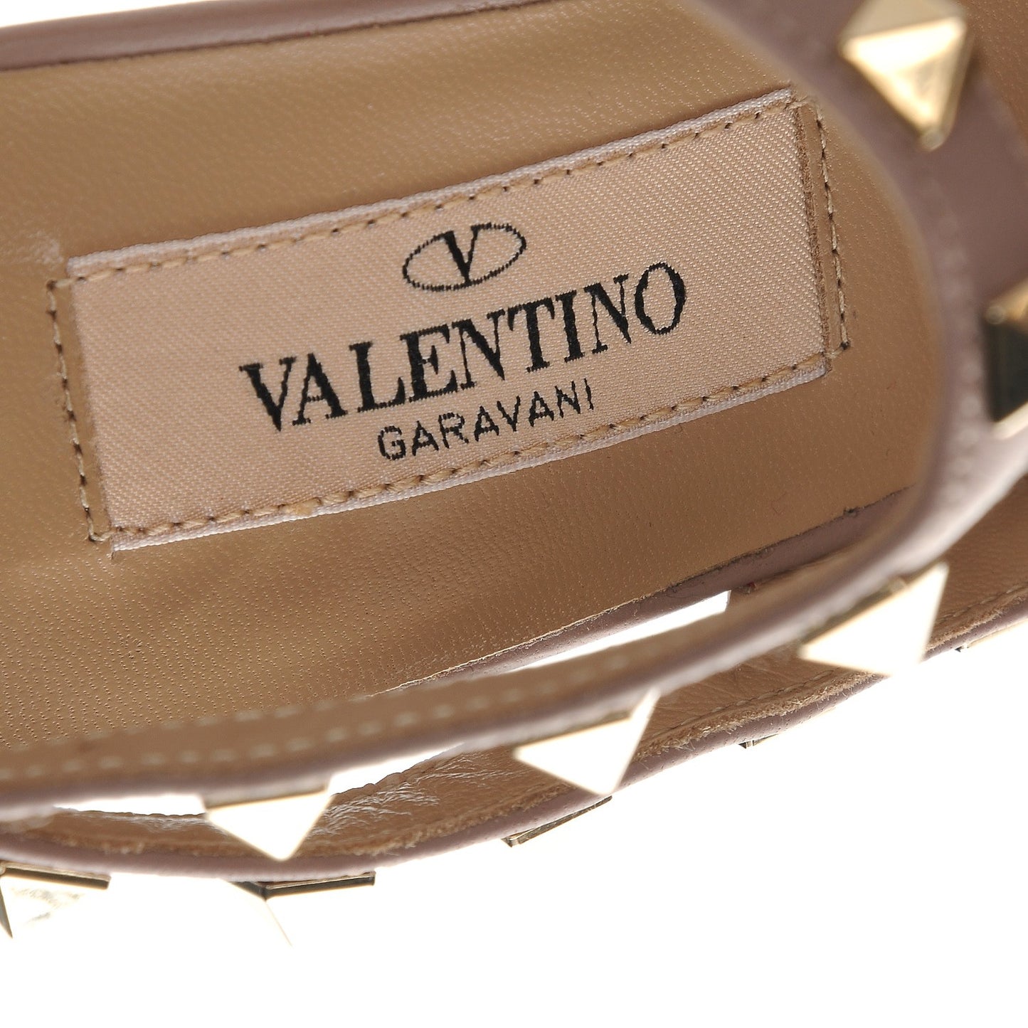 Patent Nappa Rockstud Ankle Strap 100mm Pumps 36 Rosso Valentino Poudre