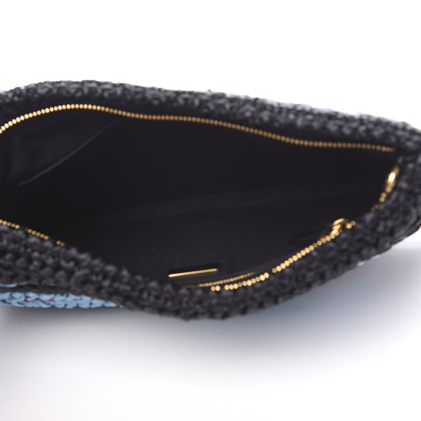 Raffia Woven Crossbody Black