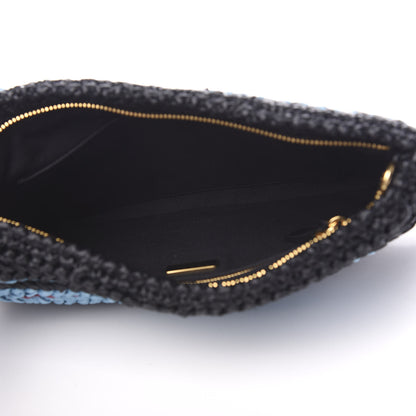 Prada Raffia Woven Crossbody Black 5 of 10