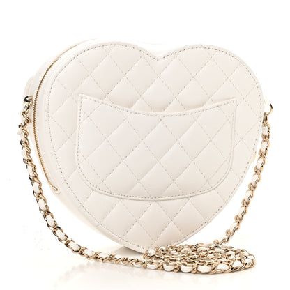 Chanel Lambskin Quilted CC In Love Heart Bag White 3 of 11